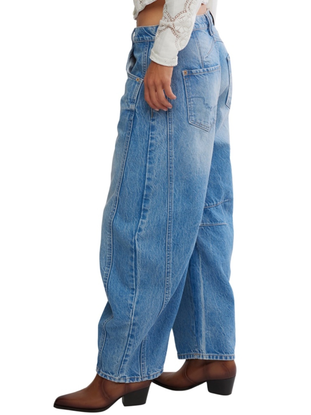 Free People Light Blue High-Rise Wide Leg Jeans - Picture 5 of 16
